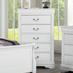 Commode Louis Philippe blanche de style transitionnel, modèle FM7866WH-C, de Furniture of America