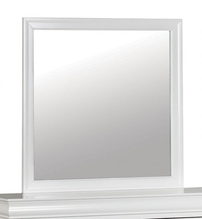 Miroir Louis Philippe blanc de style transitionnel, modèle FM7866WH-M, de Furniture of America