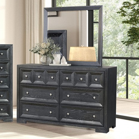 Furniture of America Hatton Cross Weathered Black Modern Classic Dresser Model FM79011BK-D