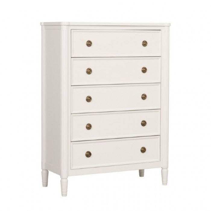 Commode française moderne blanche Altamira de Furniture of America, modèle FM79012WH-C