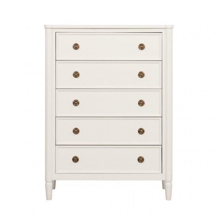 Commode française moderne blanche Altamira de Furniture of America, modèle FM79012WH-C