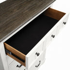 Commode de style ferme moderne Hampstead, modèle FM79014WH-C, couleur blanc/marron foncé, de Furniture of America