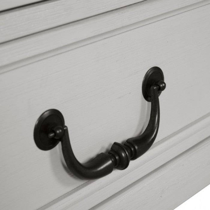 Commode de style ferme moderne Hampstead, modèle FM79014WH-C, couleur blanc/marron foncé, de Furniture of America