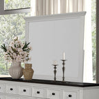 Miroir de style ferme moderne blanc Hampstead de Furniture of America, modèle FM79014WH-M