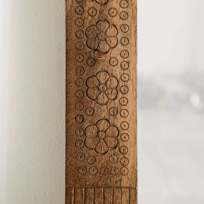 Miroir rustique Blanchefleur, finition naturelle claire, modèle FOA51007, de Furniture of America