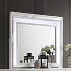 Miroir contemporain Emmeline White de Furniture of America, modèle FOA7147WH-M