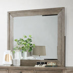 Miroir de style transitionnel Anneke gris chaud brossé de Furniture of America, modèle FOA7173M