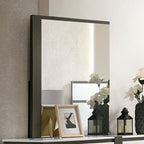 Miroir contemporain Birsfelden blanc/gris métallisé, modèle FOA7225WH-M de Furniture of America