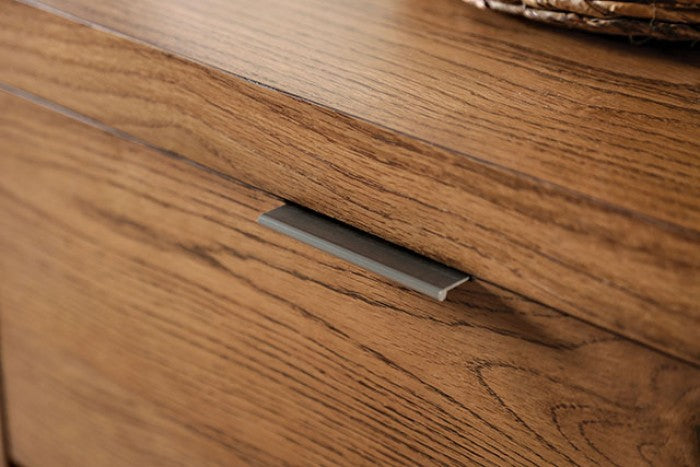 Commode transitionnelle Leirvik en noyer clair, modèle FOA7460WN-C de Furniture of America