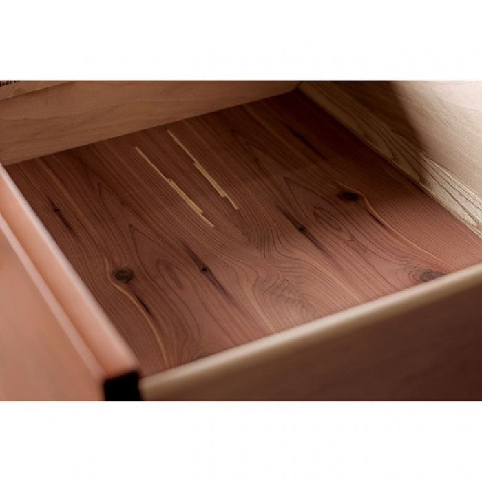 Commode à 8 tiroirs Keizer en merisier foncé, modèle FOA7603C-8D de Furniture of America, style moderne du milieu du siècle