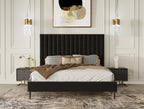 Modrest Hemlock Howard Modern Dark Grey Velvet And Shagreen Grey Ek Bedroom Set Model VGKKB606-GRY-H-SET-EK