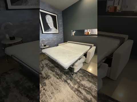 Lamod Italia Revers Italian Modern Sand Fabric Queen Sofa Bed Model VGDTREVERS-160-SAND