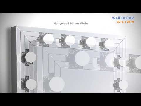 ACME Noralie Mirrored & Faux Diamonds Accent Mirror Model AC00761