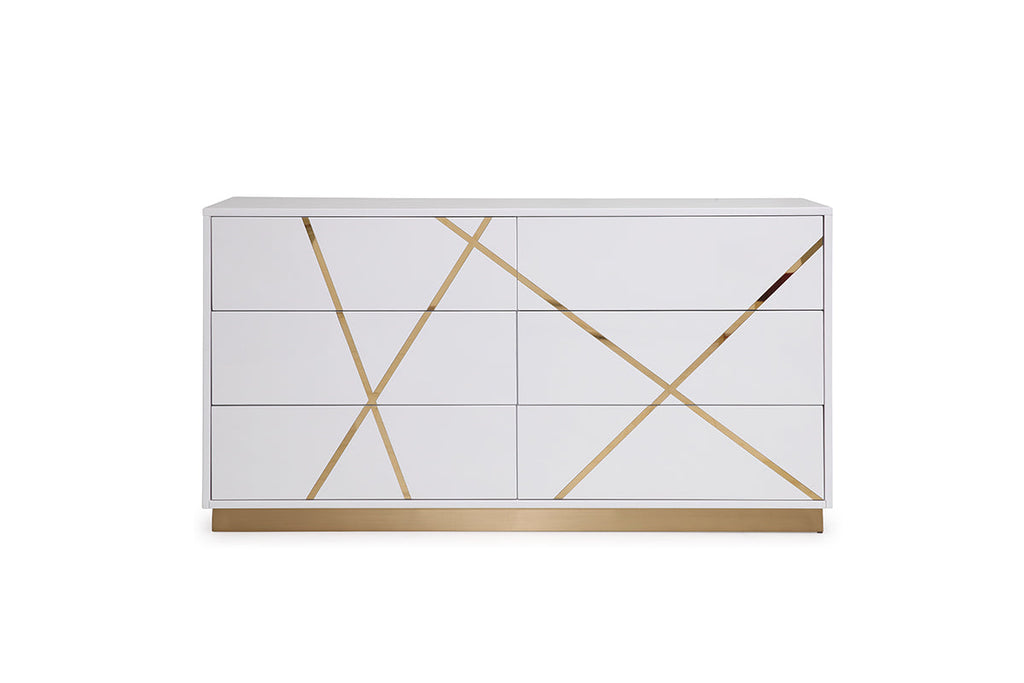 Modrest Nixa Modern White & Gold Dresser Model VGVCJ1909-D-WHT