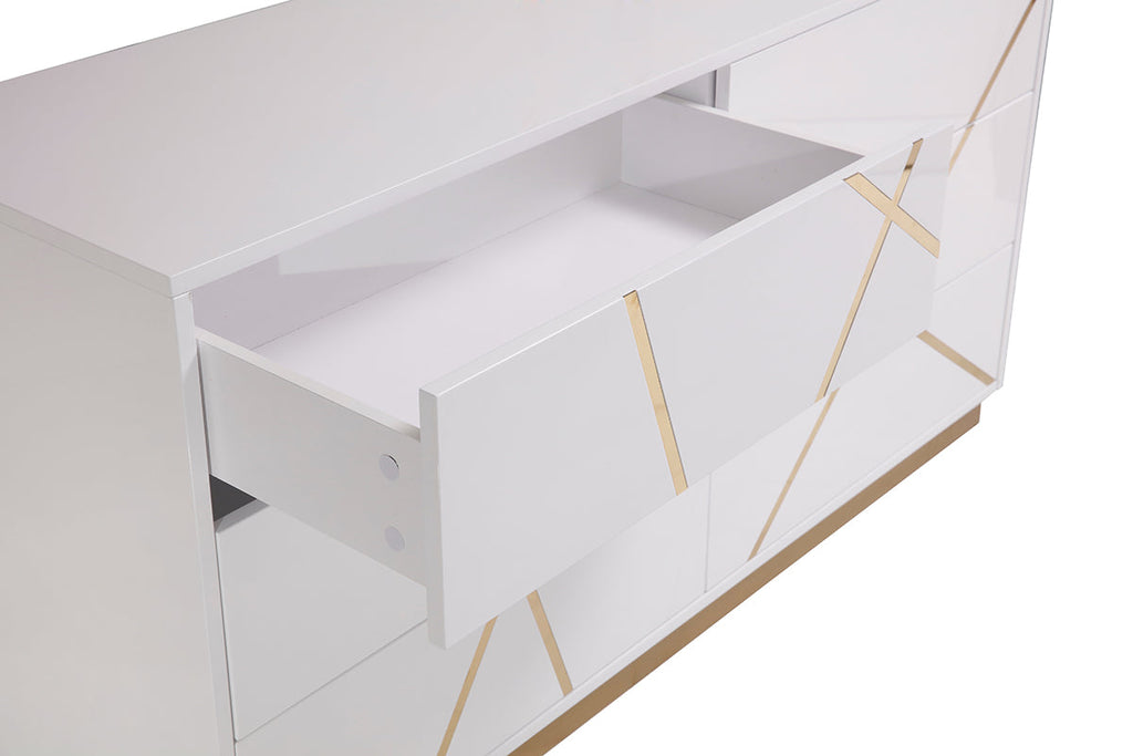 Modrest Nixa Modern White & Gold Dresser Model VGVCJ1909-D-WHT