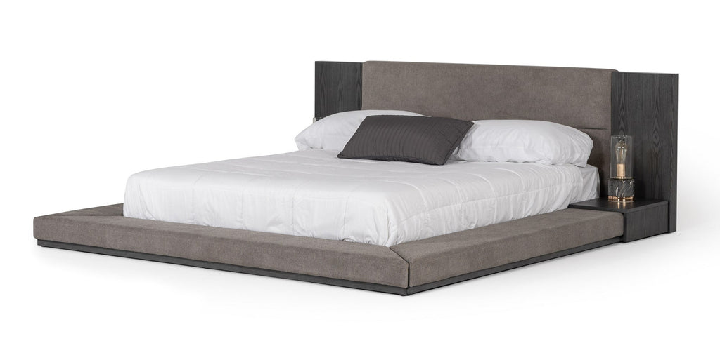 Lit Eastern King Nova Domus Jagger gris moderne, modèle VGMABR-55-GRY-BED-EK