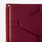 Lit moderne Eastern King Modrest Janet en velours rouge et or, modèle VGVC-BD1820-BED-EK