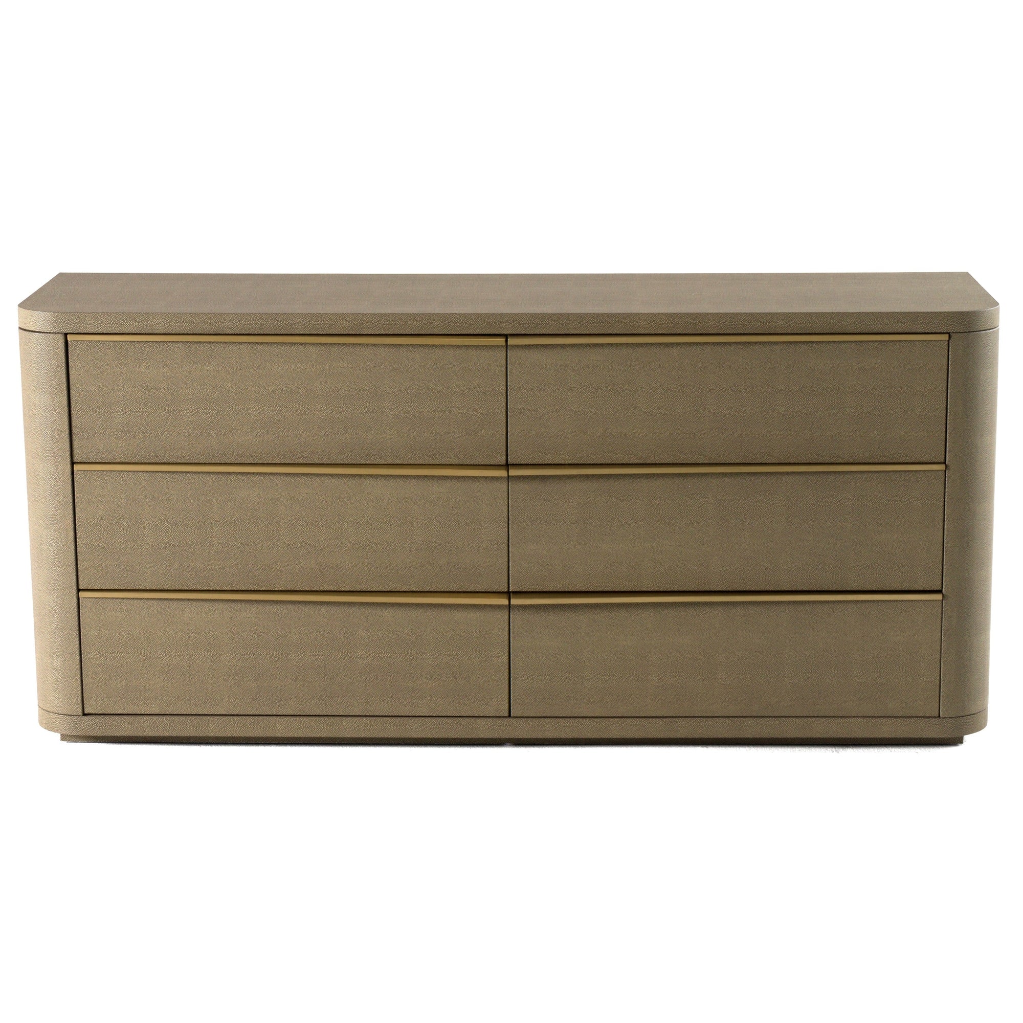 Modrest Lois Modern Beige Shagreen & Brass Dresser Model VGVC-J2408-D