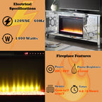 ACME Noralie Mirrored & Faux Diamonds TV Stand with Fireplace Model LV00312