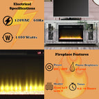 ACME Noralie Mirrored & Faux Diamonds TV Stand with Fireplace & LED Model LV00315