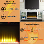 ACME Noralie Mirrored & Faux Diamonds TV Stand with Fireplace & LED Model LV00317
