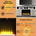 ACME Noralie Mirrored & Faux Diamonds TV Stand with Fireplace Model LV00318