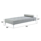 ACME Quenti Gray Melange Velvet Sofa Bed with Pillow Model LV00826