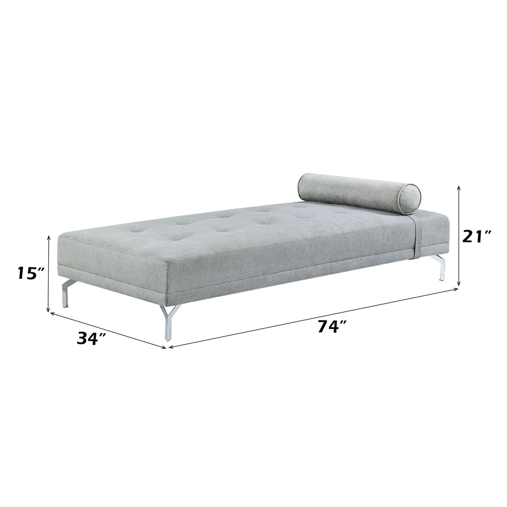 ACME Quenti Gray Melange Velvet Sofa Bed with Pillow Model LV00826