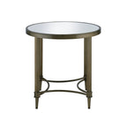 ACME Aditya Mirrored & Antique Brass End Table Model LV02736