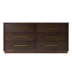 Modrest Manhattan Contemporary Brown Oak And Gold Dresser  Model VGMA-BR-127-DRS-CRY