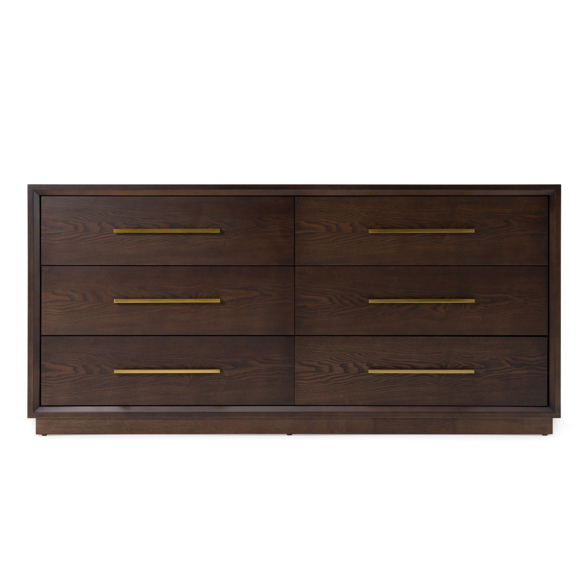 Modrest Manhattan Contemporary Brown Oak And Gold Dresser  Model VGMA-BR-127-DRS-CRY