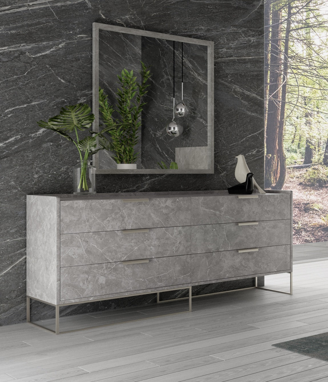 Nova Domus Marbella Italian Modern Grey Marble Dresser Model VGACMARBELLA-GRY-DRS