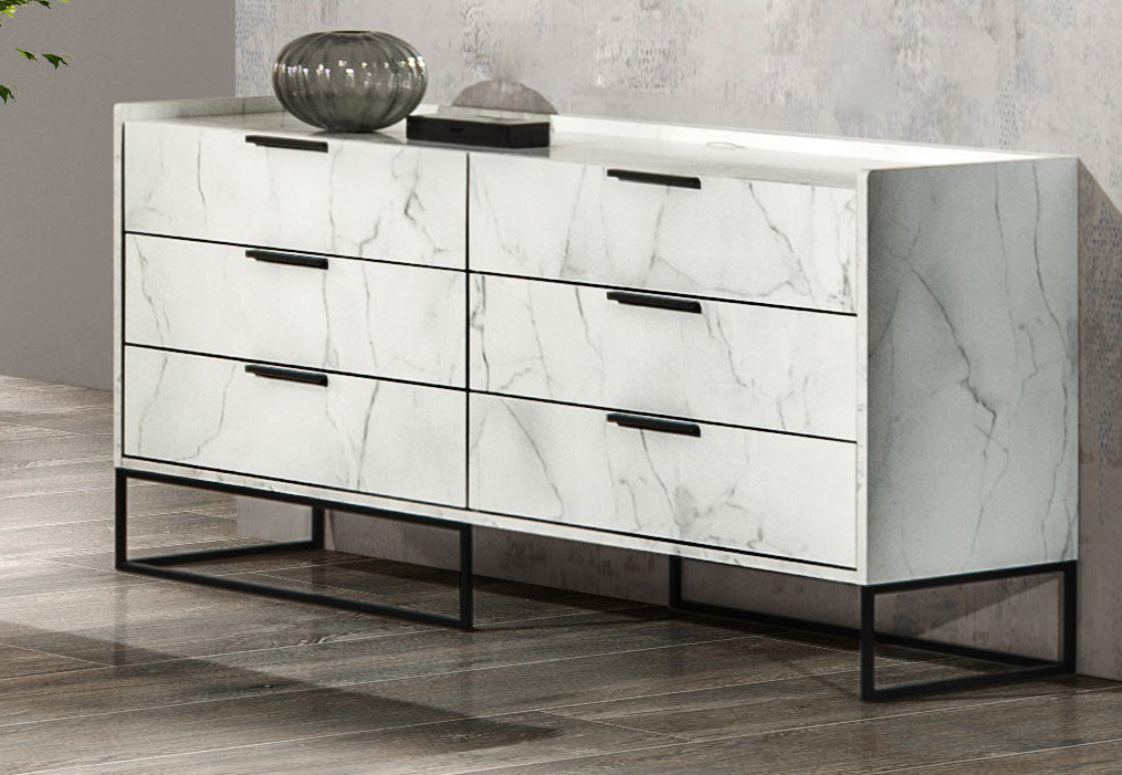 Nova Domus Marbella Italian Modern White Marble Dresser Model VGACMARBELLA-DRS