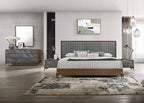 Nova Domus Metcalf Queen Mid Century Walnut & Grey Bedroom Set Model VGMABR-120-WAL-BED-SET-Q