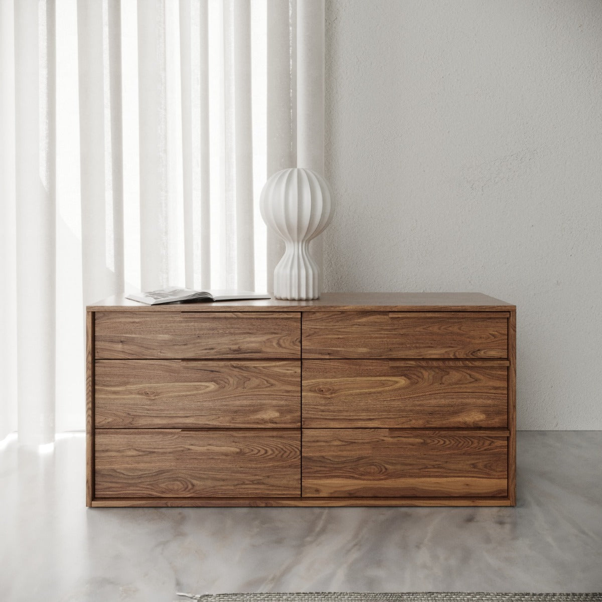 Modrest Amberlie Modern Walnut Dresser Model VGMABR-96-WAL-DRS