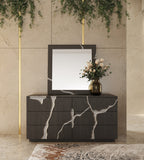 Modrest Aspen Modern Matte Brown Ash & Silver Dresser Model VGVCJ1801-DRS