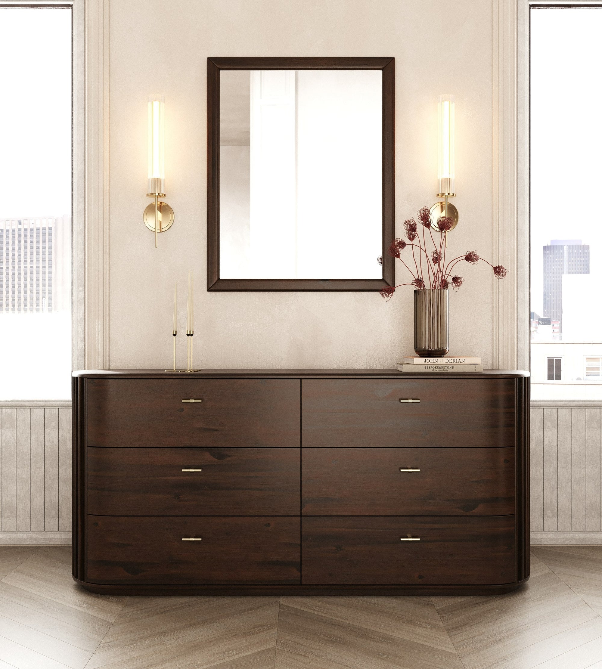 Modrest Fields Modern Walnut Acacia Bedroom Set Model VGWD-VGD3-SET-WAL