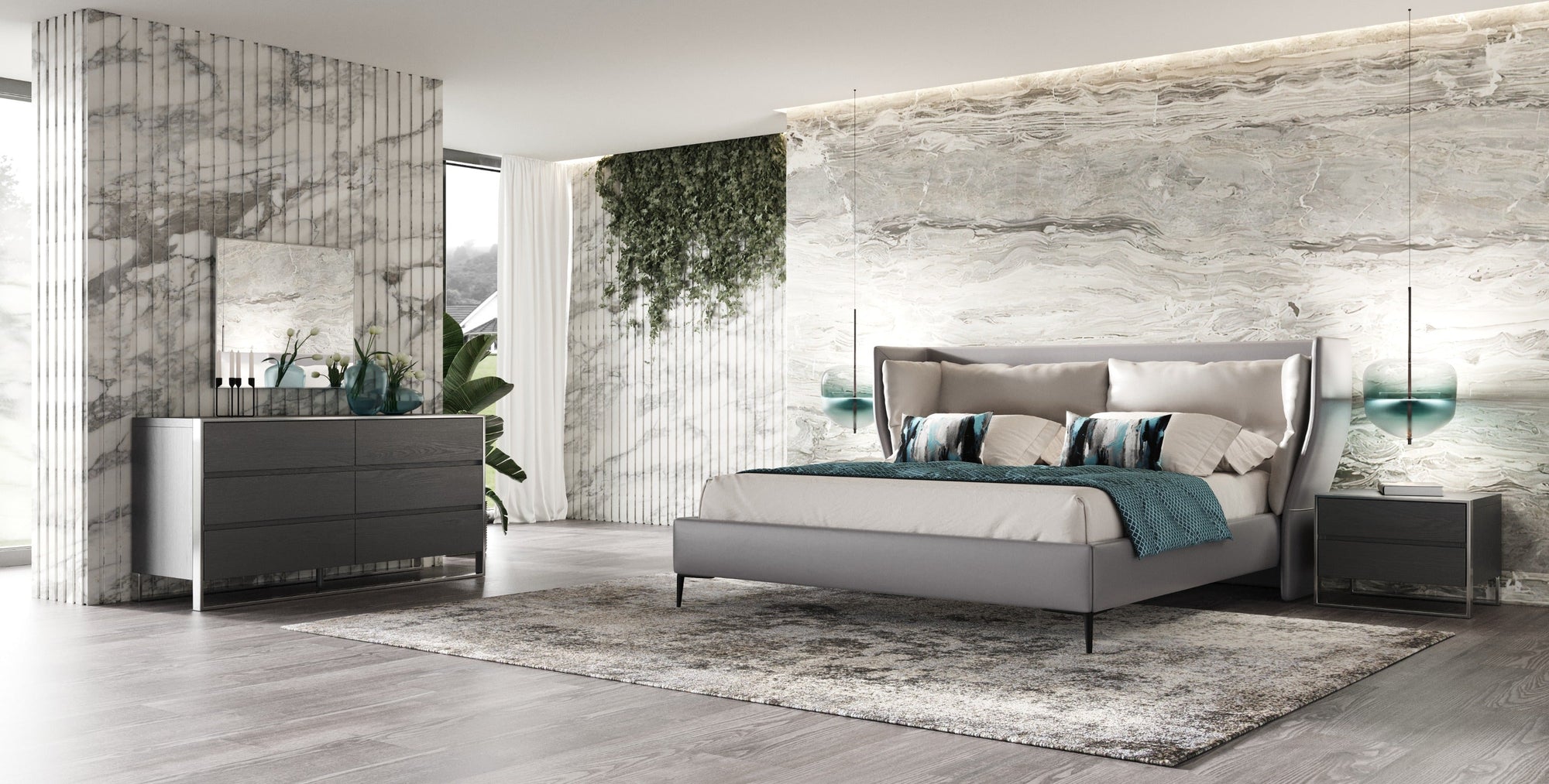Modrest Jolene Modern Grey Bedroom Set Model VGBBMA2013-SET-EK