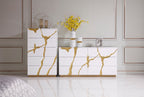 Modrest Aspen Modern Wide White And Gold Dresser Model VGVC-J1801-D-L-B-W