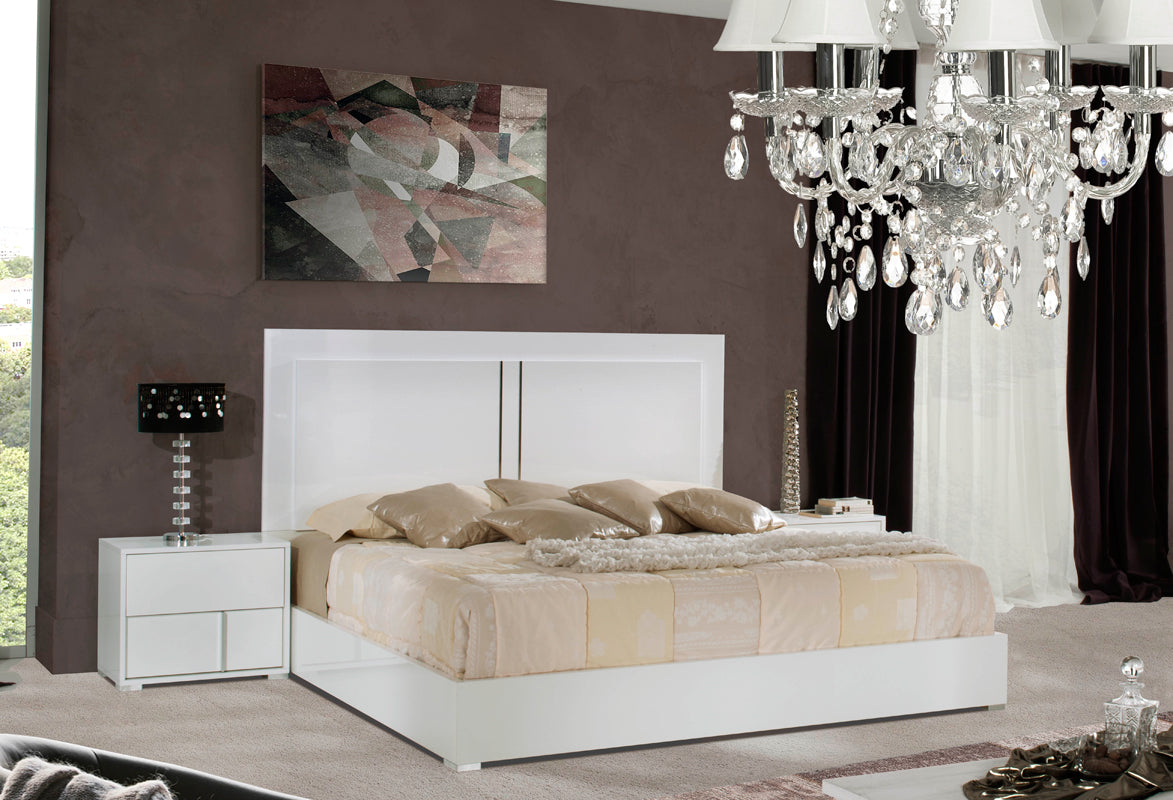 Lit Modrest Nicla blanc de style italien moderne, taille standard, modèle VGACNICLA-BED-FULL