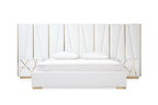 Modrest Nixa Queen Modern White & Gold Bed With Nightstands Model VGVCBD1909-BLK-BED-2NS-SET-Q