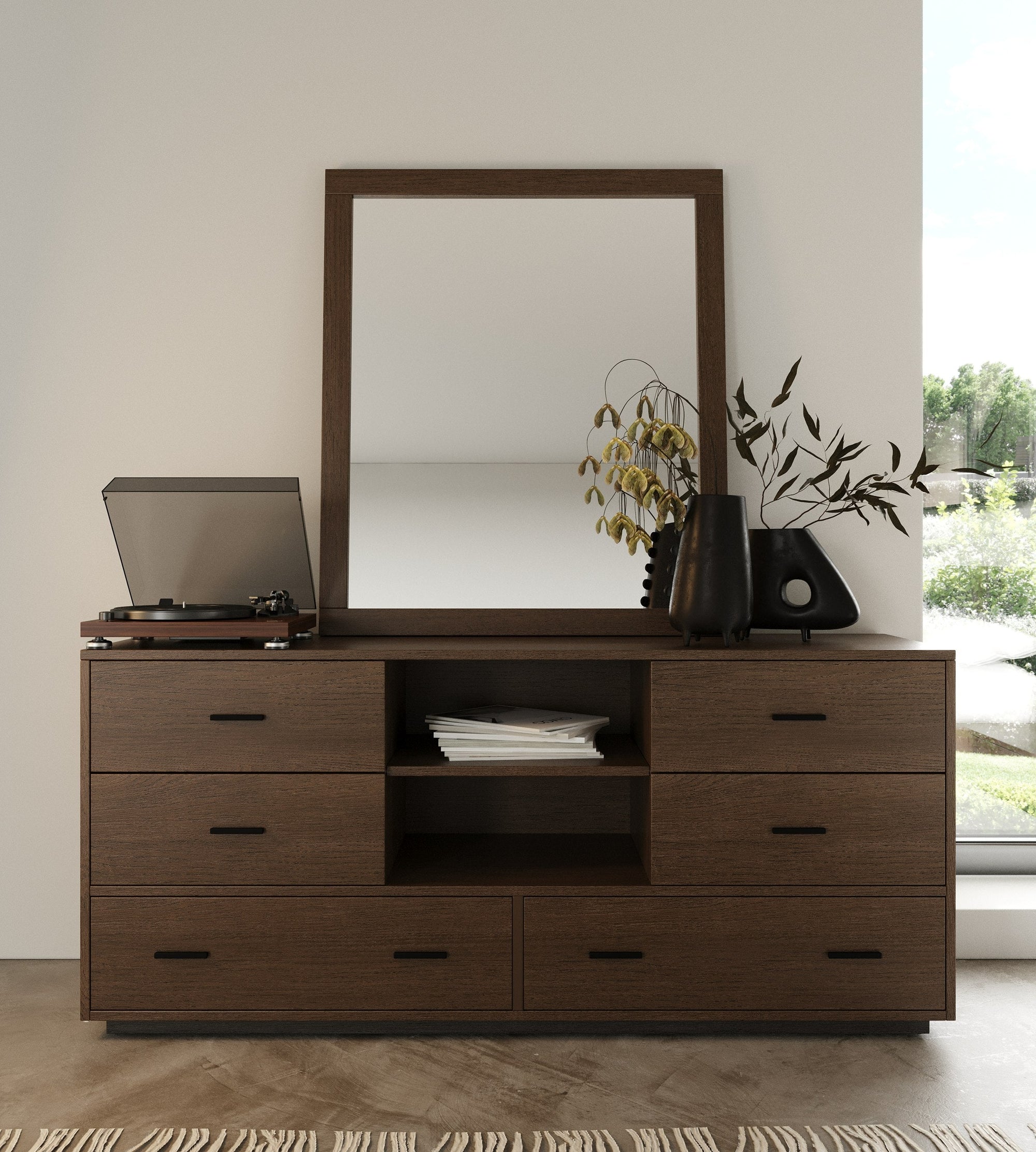 Nova Domus Fantasia Contemporary Dark Walnut Dresser Model VGWDHL-W03