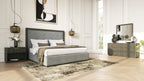 Nova Domus Santa Barbara & Santa Monica Modern Grey Fabric & Grey Wash Bedroom Set Model VGMA-BR-152-BR-144-SET-GRY