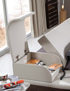 Lit réglable en similicuir Portofino Eastern King avec tables de chevet intégrées, modèle VGWCPORTOFINO-1-EK