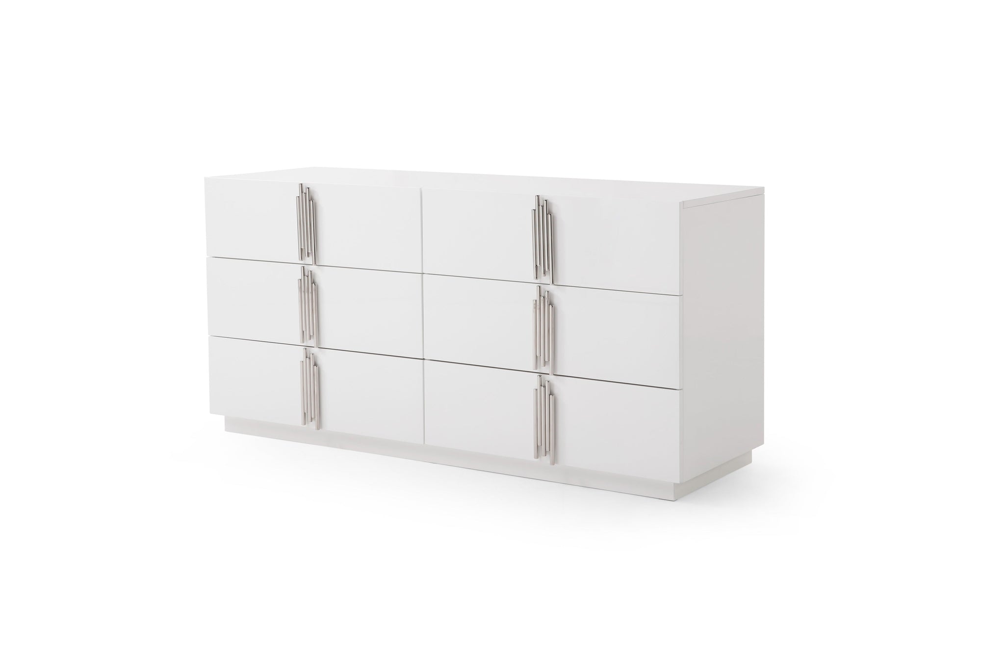 Modrest Token Modern White & Stainless Steel Bedroom Set Model VGVCBD815-SET-WHT