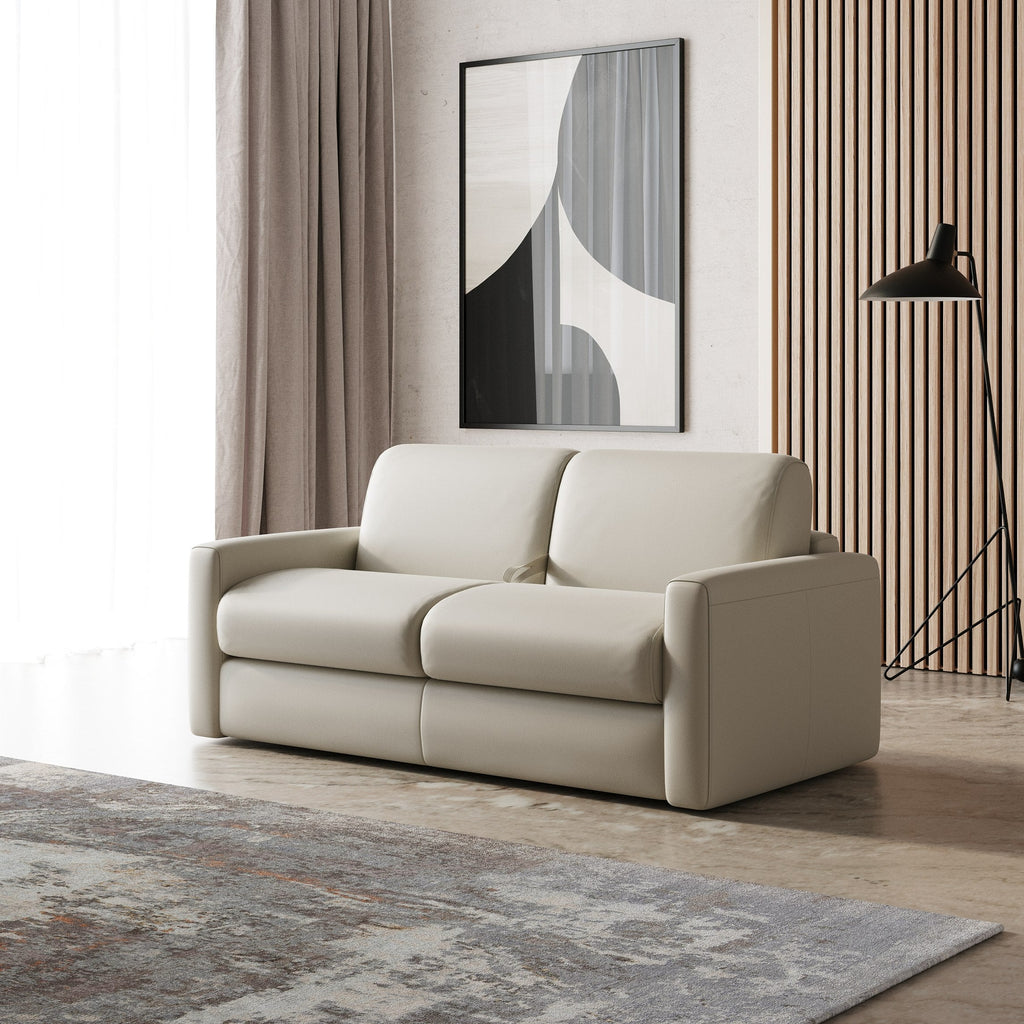 Lamod Italia Revers Italian Modern Light Grey Leather Full Sofa Bed Model VGDTREVERS-140-CENERE