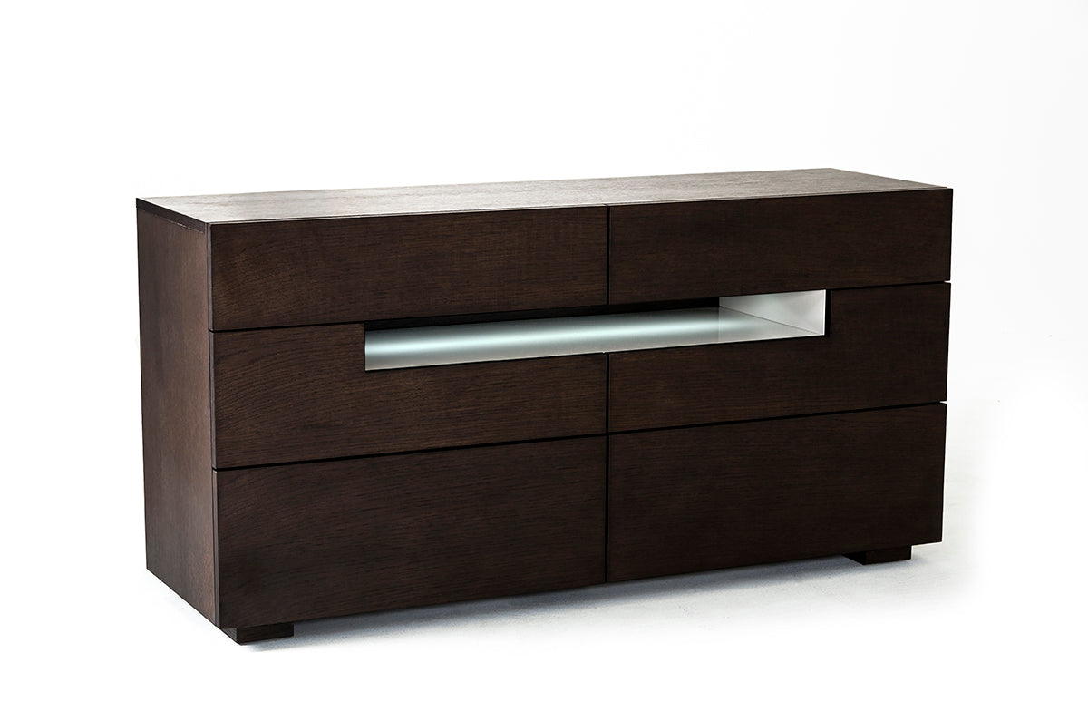 Modrest Ceres Contemporary Brown Oak And Grey Dresser With Led Light Model VGWCCG05D-WNG