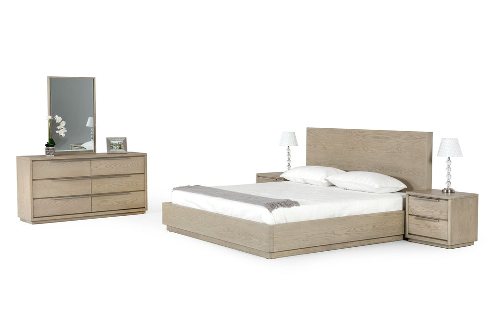 Queen Modrest Samson Contemporary Grey & Silver Bedroom Set Model VGLBHAMI-SET-Q
