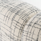 Lit moderne Eastern King Modrest Shiloh en tissu blanc cassé et noir, modèle VGEV-B070-WHTBLK-EK