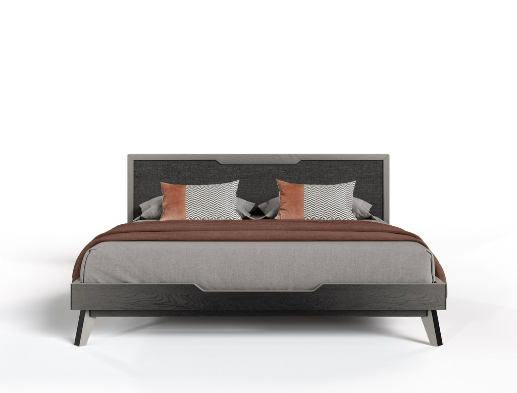 Lit California King Nova Domus Soria Gris Moderne Lavé, modèle VGMABR-32-BED-GRY-CK
